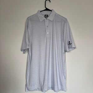 FootJoy Men's White Striped Polo Shirt size M